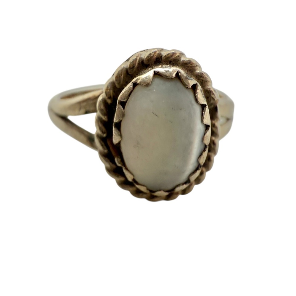 Antique Size 4 Sterling Silver Pearl Women's Ring